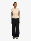 Aangesloten t-shirt met rib