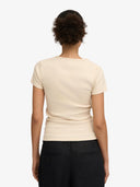 Aangesloten t-shirt met rib