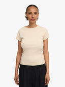 Aangesloten t-shirt met rib