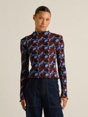 Aangesloten top met print ryd retro geo