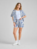 Blauwe blouse torup