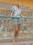 Blauwe shorts aspudden