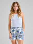 Blauwe shorts aspudden