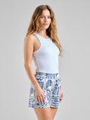Blauwe shorts aspudden