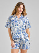 Blauwe shorts aspudden