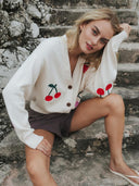 Creme cardigan met geborduurde details kanan