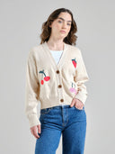 Creme cardigan met geborduurde details kanan
