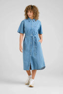 Denim midi jurk ripa