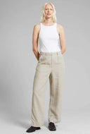 Beige linnen broek vickleby
