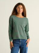 Groen gestreepte longsleeve humledal