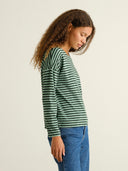Groen gestreepte longsleeve humledal