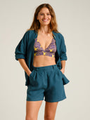 Groene linnen shorts djupvik