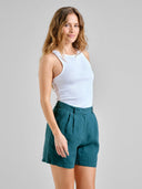 Groene linnen shorts djupvik