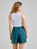 Groene linnen shorts djupvik