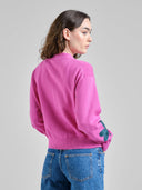 Roze cardigan met geborduurde bloemen kanan