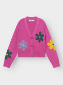Roze cardigan met geborduurde bloemen kanan