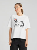 Wit t-shirt met opdruk vadstena