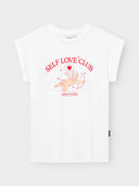 Wit t-shirt met opdruk visby