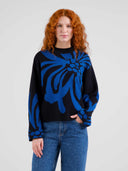 Zwarte sweater met bloem limhamn
