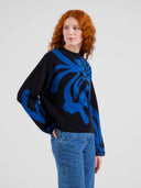 Zwarte sweater met bloem limhamn