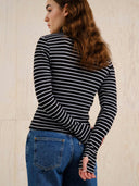 Zwart gestreepte turtleneck malma