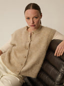 Beige gebreid gilet alibaba