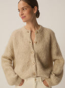 Beige gebreid vest alma