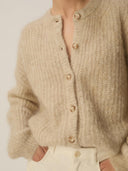Beige gebreid vest alma