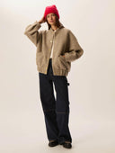 Beige teddy bomberjack hildou