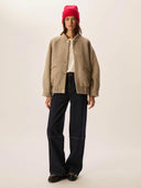 Beige teddy bomberjack hildou