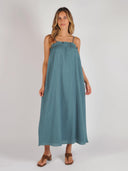 Blauwe maxi jurk sopera