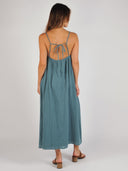 Blauwe maxi jurk sopera