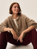 Bruin gebreid vest alma loup