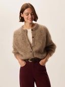 Bruin gebreid vest alma loup