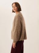 Bruin gebreid vest alma loup