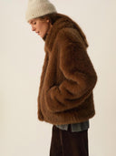 Bruine faux fur jas ybou