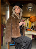 Bruine faux fur jas ybou