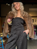 Bruine faux fur jas ybou