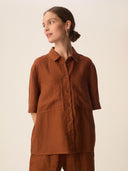 Bruine linnen blouse estonie