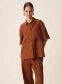 Bruine linnen blouse estonie