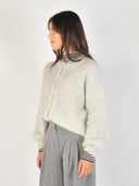 Lichtgrijs gebreid vest alma