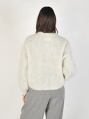 Lichtgrijs gebreid vest alma