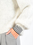 Lichtgrijs gebreid vest alma