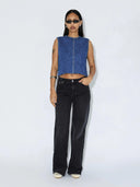 Blauwe denim top erin
