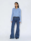Blauwe geribde knit top eliza