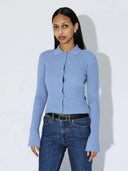 Blauwe geribde knit top eliza