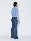 Blauwe geribde knit top eliza