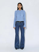 Blauwe geribde knit top eliza