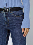 Blauwe geribde knit top eliza