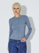 Blauw geribde longsleeve stella